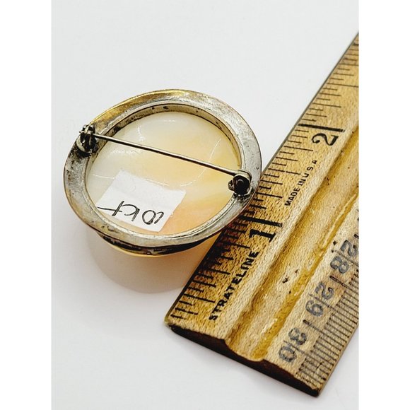 Antique Victorian 10kt Tested Shell Cameo Brooch (A297) - Picture 3 of 3